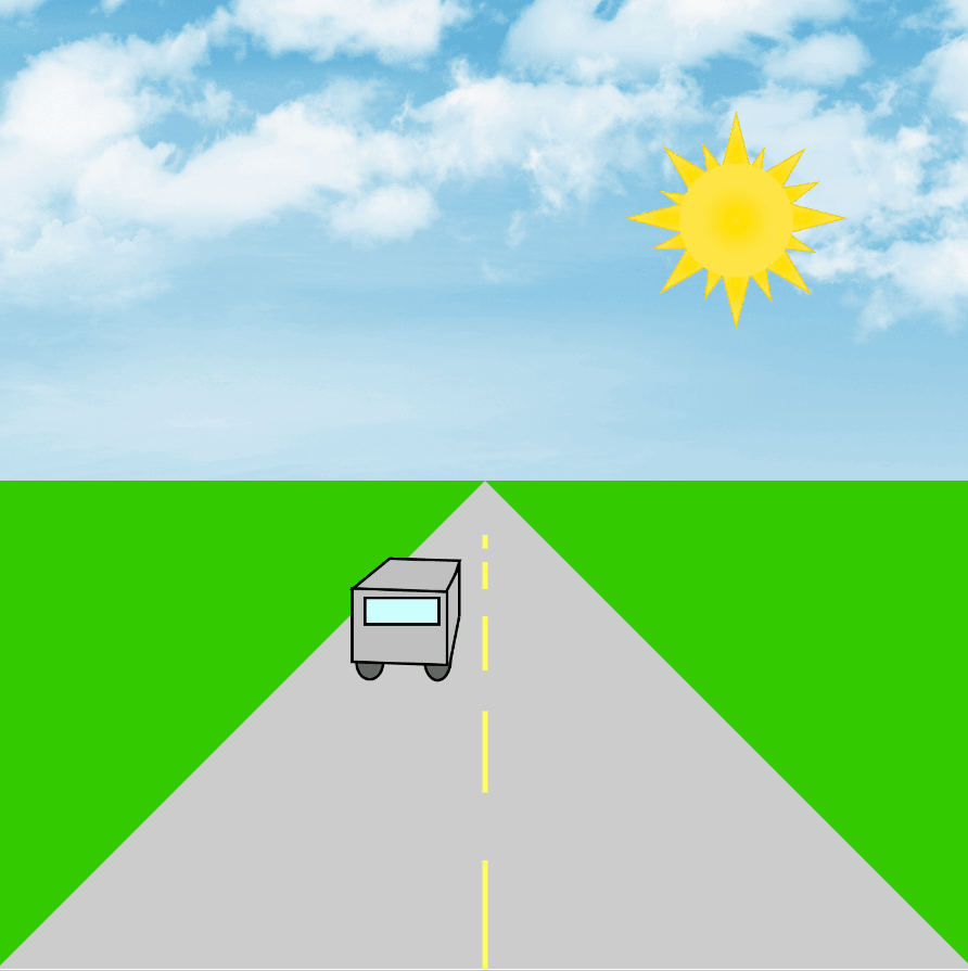 Animate a Truck Moving Away from a Vanishing Point in One-Point Perspective